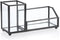 Hipiwe Glass Business Card Holder Metal Pen Pencil Storage Holder for Desk Clear Business Card Display Organizer Case for Office Home,2 Slots,Blac...