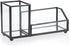 Hipiwe Glass Business Card Holder Metal Pen Pencil Storage Holder for Desk Clear Business Card Display Organizer Case for Office Home,2 Slots,Blac...