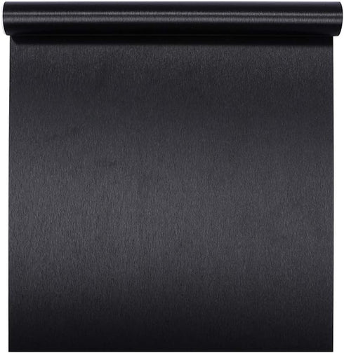 Self Adhsesive Vinyl Film Black Brushed Metal Stainless Steel Contact Paper for Dishwasher Fridge Refrigerator Stove Appliances Kitchen Cabinets C...