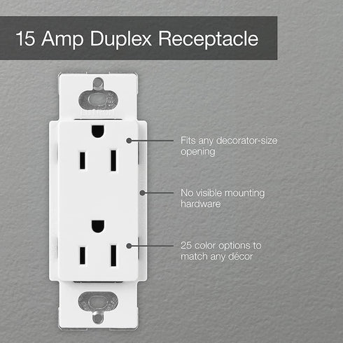 Lutron Claro 15 Amp Duplex Outlet, CAR-15-IV, 125 Volts, Ivory...