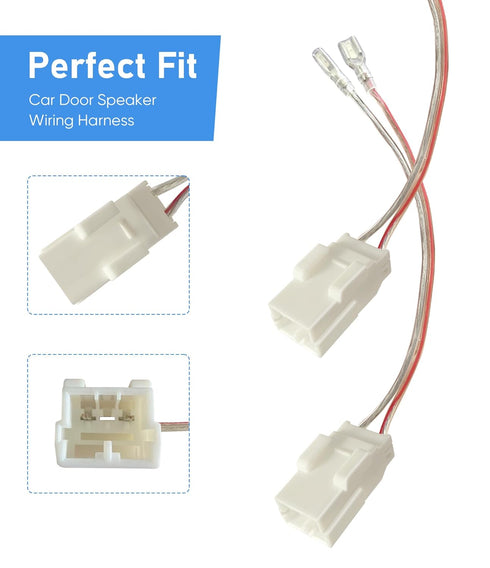 Car Front Rear Door Speaker Wiring Harness Connector Plug Replacement for 2002-2020 Jeep Wrangler JK, Chrysler,Dodge Vehicles,Install Aftermarket ...