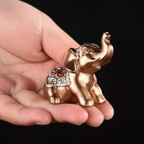 BRABUD Gold Resin Small Elephants Statues Home Decor Collection Gift Set of 6 BS123 (Gold)...