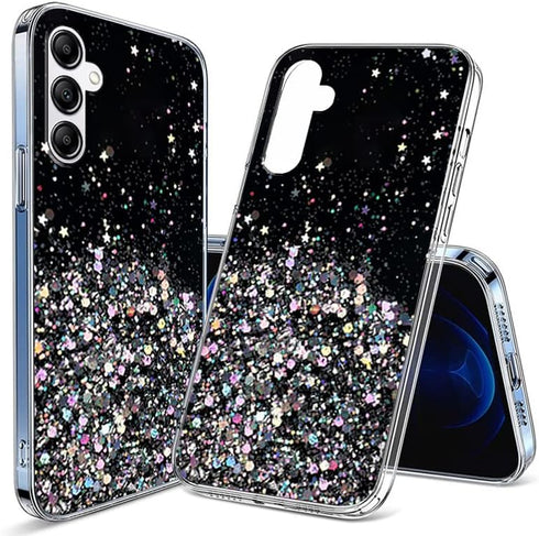 Compatible with Samsung A35 5G Case Clear Glitter Bling Cases for Women, Samsung Galaxy A35 5G Phone Case Silicone TPU Shockproof Protective Cover...