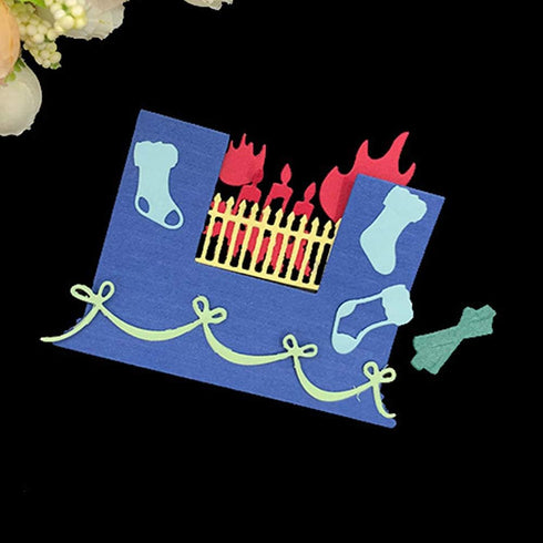 4.9 by 3.9 Inches Fireplace Metal Cutting Dies for Card Making Scrapbooking Christmas Craft Dies (JD012014)...
