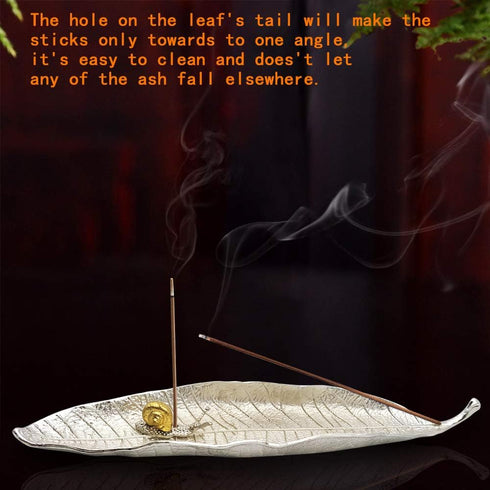 Incense Holder Set - Leaf and Snail Incense Burner,Incense Holders for Sticks Ash Catcher,Durable Zinc Alloy Materia,Modern Natural Design,Incense...