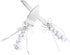 TANG SONG Stainless Steel Elegant Wedding Cake Knife and Serving Set Resin Plastic Handle Pearl Flower Shape with Lace Wedding Cake Knife and Shov...