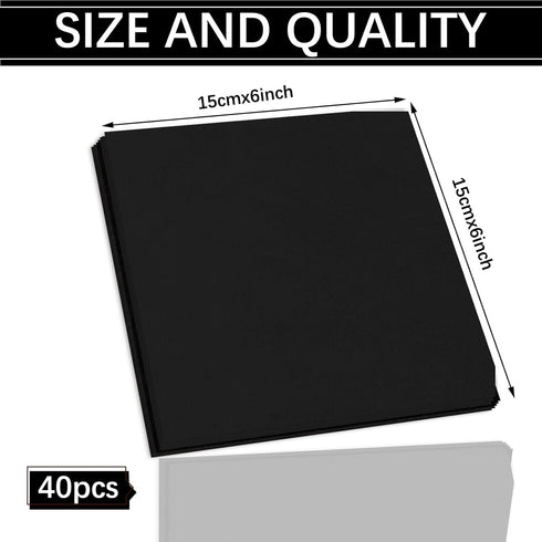 Whaline 40Pcs Black Felt Fabric Sheets Soft Thick Craft Felt Pack for DIY Crafts Sewing Patchwork Art Projects, 6 x 6 Inch...