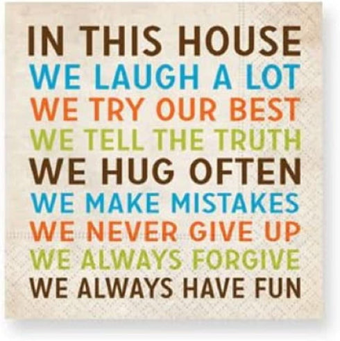 Design Design House Cocktail Napkins, 5", Multicolor...