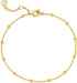 MEVECCO Gold Beaded Bracelets,18K Gold Plated Handmade Cute Satellite Diamond Cut Oval and Round Beads Rope Chain Dainty Bracelet for Women...