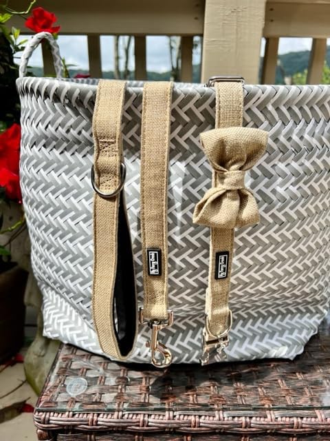 Light Khaki Large 6 Ft Hemp Dog Leash, Neoprene Padded Handle, Choose from 10 Colors (Large - 6 Feet, Light Khaki)...