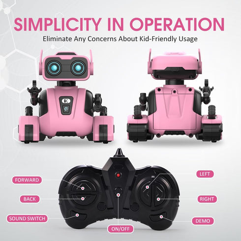 Robot Toys for Girls Boys - Remote Control Robots for Kids,RC Robots with LED Eyes,Auto-Demonstration,Dance Moves, Music, and Flexible Head & Arms...