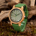 BOBO BIRD Mens Womens 44mm Big Neutral Bamboo Wooden Watch Unisex Japan Analog Quartz Green Silicone Strap Sports Casual Watches with Wood Box...