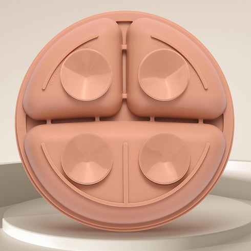 Silicone Baby Feeding Set, 2 Pack Divided Suction Plates for Baby, 2 Pack Spoons and Forks Set Baby Eating Essentials, Feeding Supplies for Toddle...