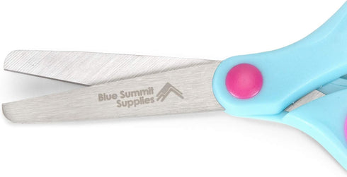 Blue Summit Supplies Kids Scissors, Student Scissors with Comfort Grip, Bulk Safety Scissors for School and Classrooms, Orange, Blue, and Pink Chi...