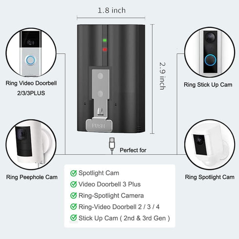 Replacement Battery with Charger Station for Ring-Doorbell Camera 1 and 2, Spotlight Camera and Stick Up Camera, Rechargeable Upgraded Lithium Li-...