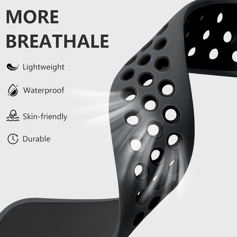 Getino Women Men, Waterproof Soft Stylish Accessories, Sport Band for Fitbit Sense/Sense 2/ Versa 3/ Versa 4 Watch, Large 3Pack-6...