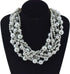 Multi Strand Crystal Rhinestone Pearl Statement Necklace for Women Choker Bib Collar Beaded Necklace Costume Jewelry Set...