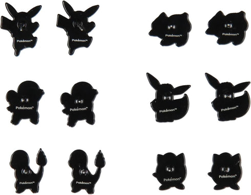 Pokemon Earrings Fashion Jewelry Enamel Character Stud Earrings Set 6 Pack...