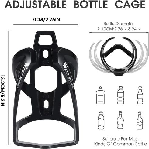 Bike Water Bottle Cage, Durable Ultralight Plastic Water Drink Holder Rack, Lightweight PC Water Bottle Holder for Bicycle, Cycling Bottle Holder ...