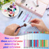 30 Pcs Plastic Beadable Pens 2 in 1 Stylus Bead Pen Empty Tube Floating Black Ink Bead Pens with 30 Pcs Black Refills for DIY Making Gift Kids Stu...