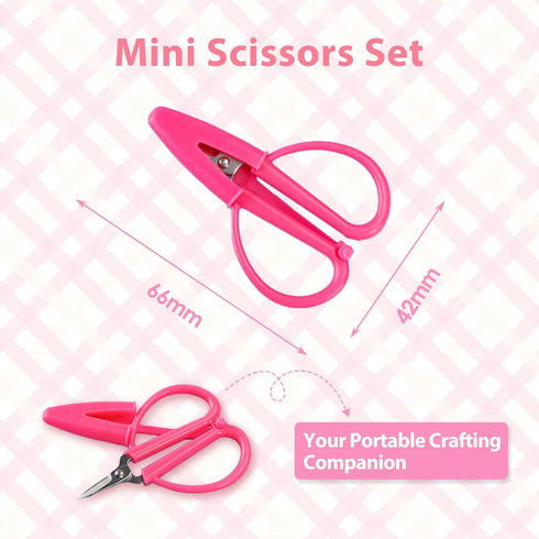 3Pcs Pink Scissors Mini Scissors Travel Set Portable Craft Snips for Sewing Crochet and Embroidery Tiny Small Scissors with Covers Ideal for Women...