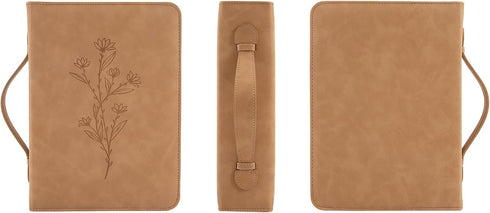 Bible Cases for Woman with Detachable Wristlet Strap,PU Leather Bible Cover for Women,Waterproof Bible Cover Case for Women,Floral Bible Cover Cas...