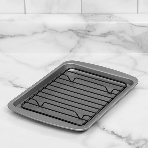 G & S Metal Products Company OvenStuff Toaster Oven Cookie Baking Pan with Nonstick Cooling Rack, 8.5'' x 6.5''...