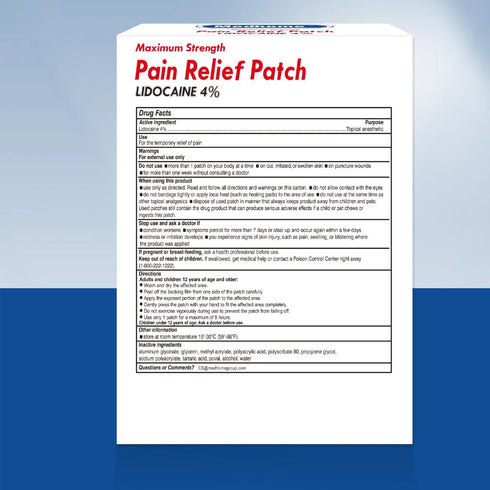 4% Lidocaine Patch,Relief Patches,15 Count Maximum Strength Numbing Gel Patch,4” x 5.5” Pain Relief Patches for Fast Numbing of Aches, Pains, Neck...