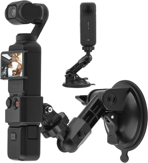 Pocket 3 Suction Cup Mount, Windshield Window Dash Holder Kit with Expansion Adapter for Insta360 X3 X4 X2 Go 3S for GoPro Max Mini Hero 12 11 10 ...