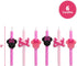 Disney's Minnie Mouse Birthday Cake Candles | 6 Birthday Candles for Cake Decorations, Pink Stripe Candles, Cake Toppers for Minnie Mouse Party...