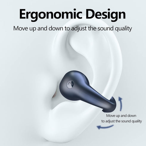 Wireless Ear Clip Bone Conduction Earbuds Open Ear Headphones Bluetooth, Clip On Sport Wireless Earbuds Waterproof Outer Headphones Cycling Runnin...