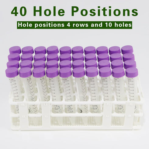 Plastic Test Tube Rack for 20mm, 40 Wells, White,Detachable (40 Hole)...