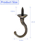 20 Pcs Screw Hooks, Pattern Carving Hooks Screw in Mug Hooks Metal Heavy Duty Screw Wood Wall Ceiling Hooks Plant Hooks Indoor Outdoor for Utensil...