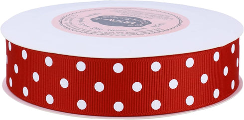 VATIN Polka Dot Craft Grosgrain Ribbon 7/8 Inch Wide by 10-Yard Spool Red with White Dots,Use for Gift Wrapping,Party Decoration,All Crafting and ...