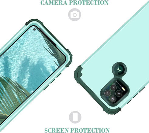 Case for Moto G Stylus 5G, 3 in 1 Hard PC Silicone Bumper Heavy Duty Shockproof Antiscratch Protective Case, Green...