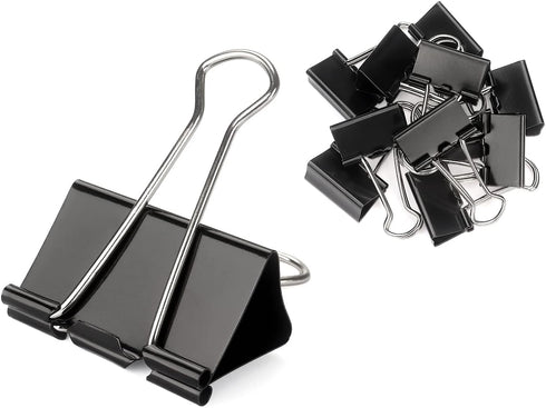 ZZTX Black Binder Clips Paper Clamps Clips Small Size, 0.75 Inches, 36 Pack...