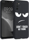 kwmobile TPU Silicone Case Compatible with Samsung Galaxy A03s - Case Soft Cover - Don't Touch My Phone White/Black...