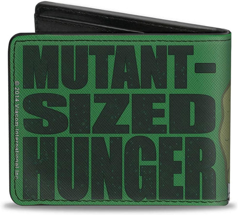 Nickelodeon Men's Buckle-Down PU Bifold Wallet, Ninja Turtles, 4.0" x 3.5"...