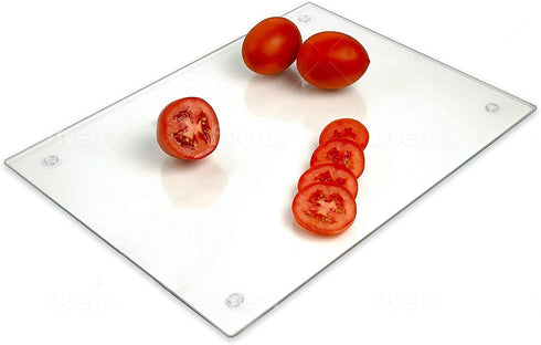 Tempered Glass Cutting Board – Long Lasting Clear Glass – Scratch Resistant, Heat Resistant, Shatter Resistant, Dishwasher Safe. (Large 12x16)...