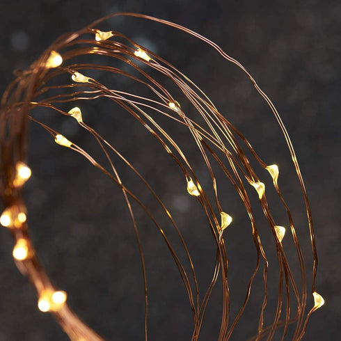 Sterno Home 66' USB-Powered LED Fairy Lights, Copper Wire...