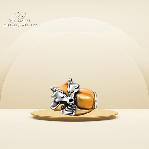 Fox Charm, Mother's Day Gifts, Designer Charms, Sterling Silver Charm, Baby Fox Charm,Animal Charm, Pet Charm...