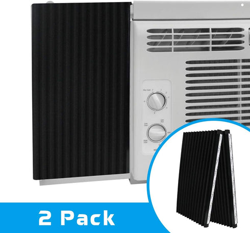Air Jade Window Air Conditioner Side Panels, AC Side Insulated Foam Panels, 17" x 9" x 7/8", Window Insulation and Seal Kit, Pack of 2, Black...