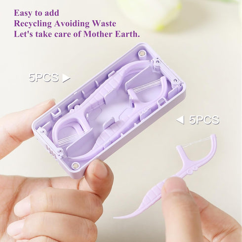Shred Resistant Twin line Dental Floss Picks Dispenser-2 Box Lime Flavor Double line Flosser Portable Case-Best Dental Tools for Oral Care-The Ult...