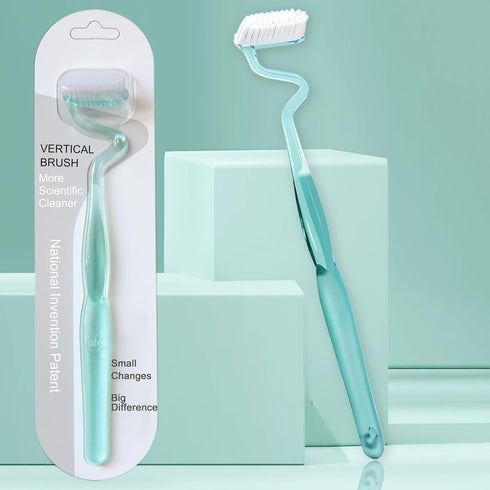 S-Shape Toothbrush Scientific Vertical Brush for Adults Men and Women Soft-Bristled Tongue Coating Interdental Brush for Cleaning and Massaging Gu...