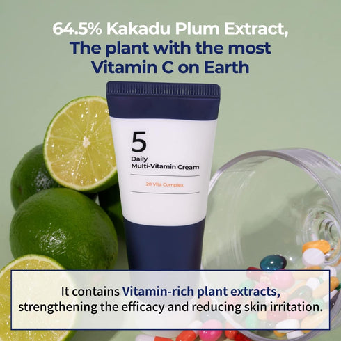 numbuzin No.5 Daily Multi-Vitamin Cream, | Vitamin C, Panthenol, Niacinamide, Non-Sticky Finish, Korean Skin Care for Face, 2.02oz...