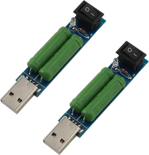 E-outstanding 2pcs Load Resistance Module 5V1A/2A Switchable Load Resistance Discharging Ageing Resistance Electronic Load Detector USB Mini Batte...