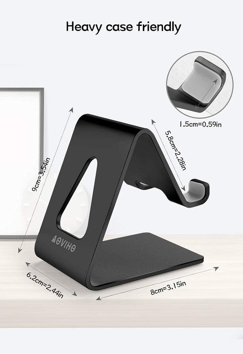 Cell Phone Stand for Desk, Desktop Phone Holder, Aluminum Mobile Phone Stand for iPhone 15 14 13 12 pro Mini 11 X Xr Xs max 8 7 6 6s Plus Samsung ...