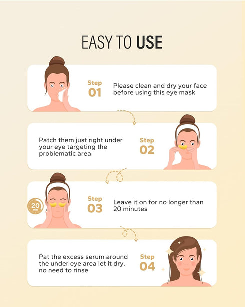 24k Gold Under Eye Patches (25 Pairs), eye mask, Collagen Skin Care Products, Eye Patches for Puffy Eyes, eye masks for dark circles and puffiness...