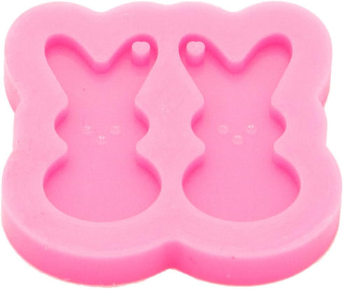 Shiny Glossy Lovely Rabbit Shape Mini Earrings Mold Tiny Resin Silicone Keychain Mold for DIY Epoxy Resin Jewellery Making Craft...