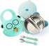 Double-Layer 316 Stainless Steel Baby Bowls with Non-Slip Silicone Suction Cup Insulated Toddler Bowls with Airtight Lids Dinner Plates Set with F...